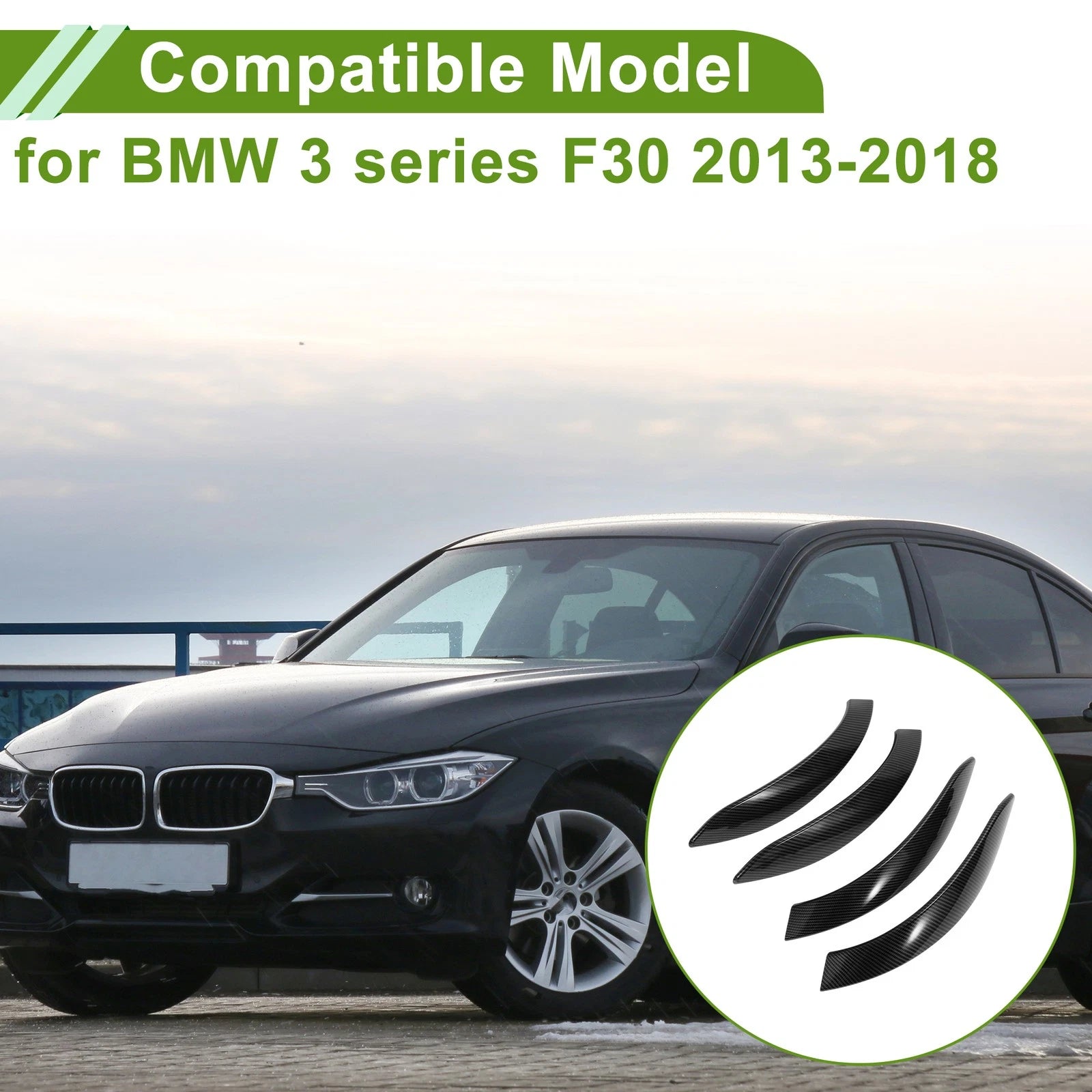 Door Panel Handle Pull Trim Cover Replacement for BMW 3 Series F30 (2013–2018)