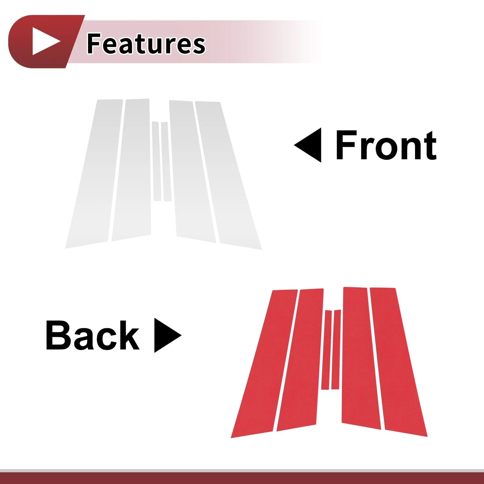 Door Pillar Window Trim Kit Front Rear Left Right for Mazda 2 Sedan (2007–2013)