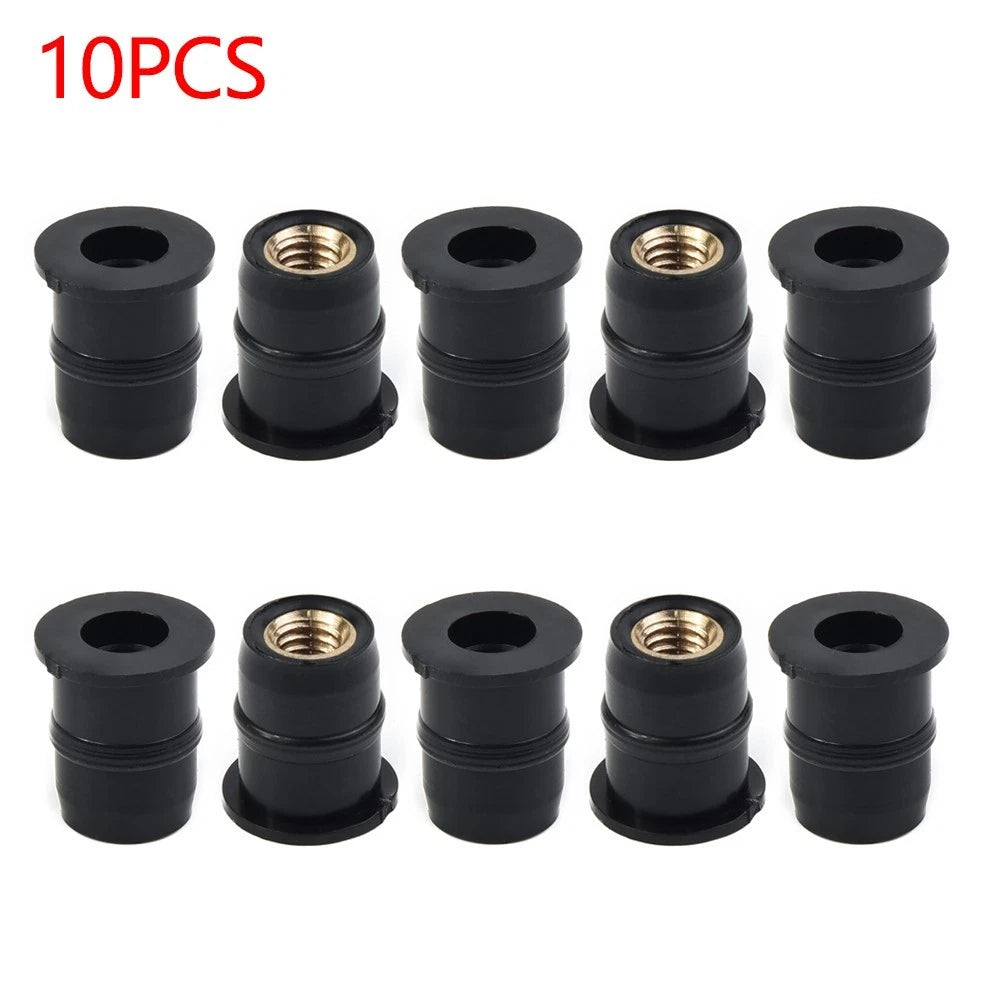 10PCS Windshield Rubber Nuts for Motorcycle (M5)