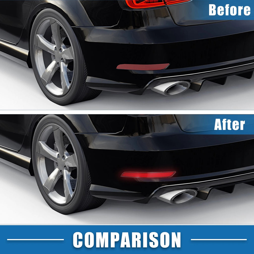 Rear Bumper Reflector Light for Mercedes-Benz ABS Red Black (1 Pair)