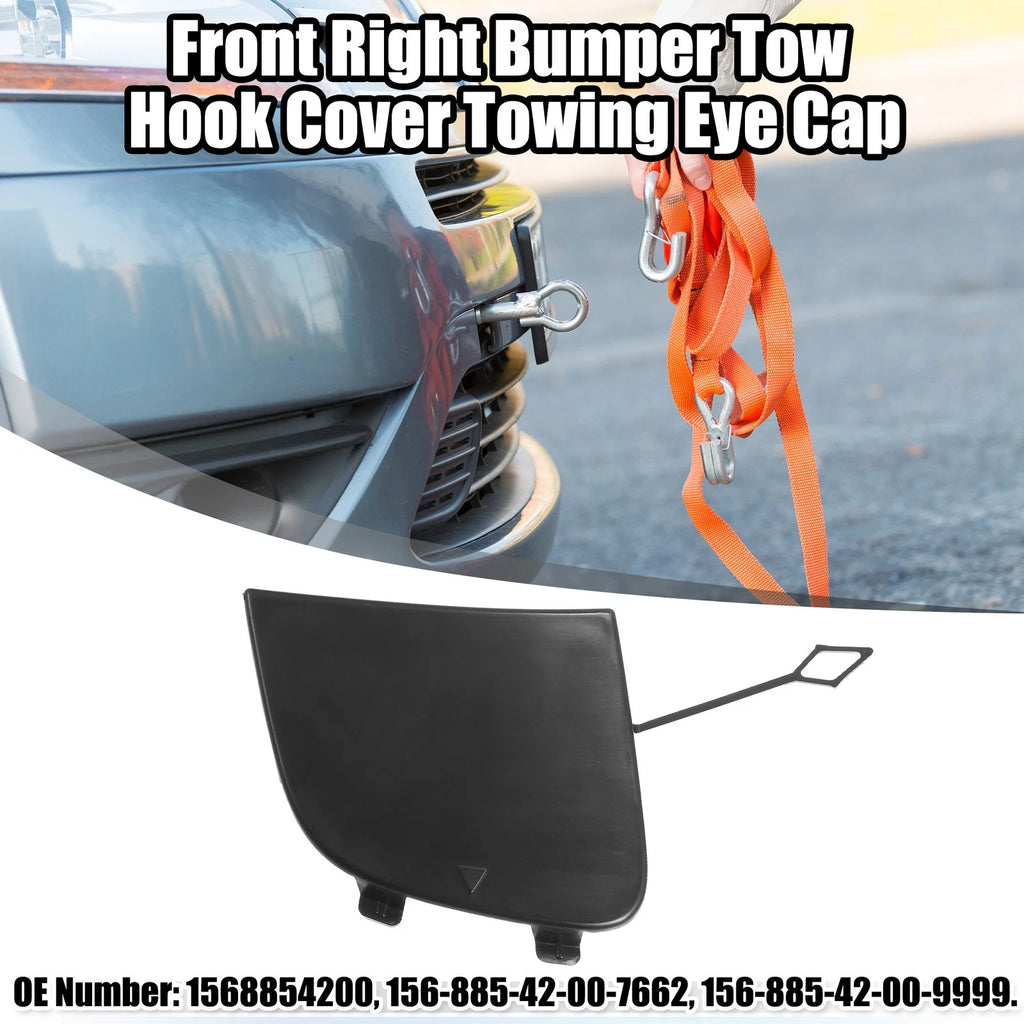 Front Right Bumper Tow Hook Cover Towing Eye Cap Replacement for Mercedes-Benz GLA (2014–2020)