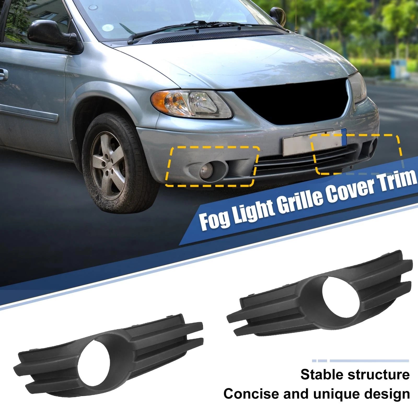 Front Right Fog Light Grille Cover for Dodge Grand Caravan (2008–2010)