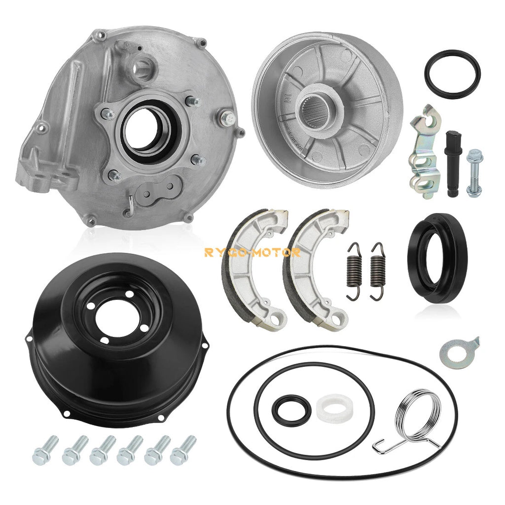 Set of 4 Rear Brake Plate Drum Hub Cover Shoes for Honda Rancher 420 (2007–2013)