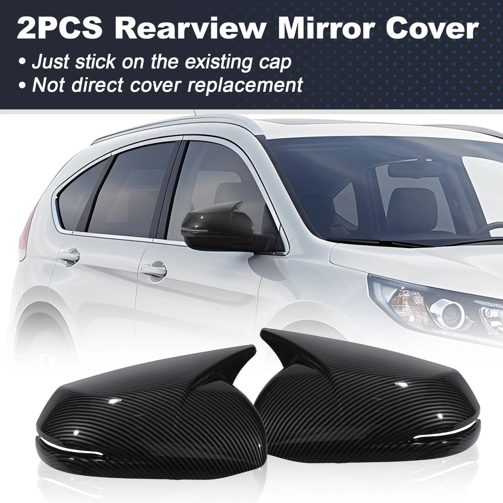 2PCS Left Right Rear View Mirror Cover Replacement for Honda CRV (2017–2022)