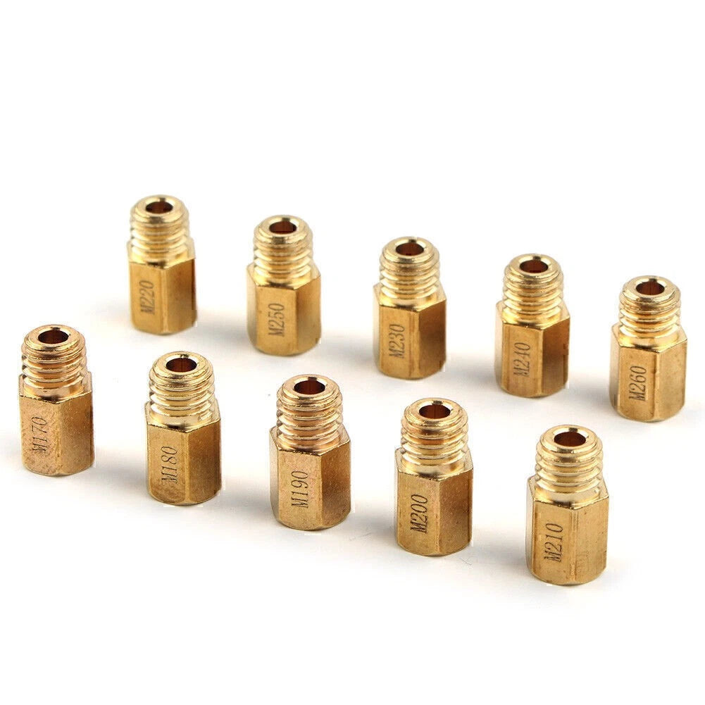 10 Pcs Hex Type Main Jets for Mikuni VM/TM/TMX Carburetor (170-260)