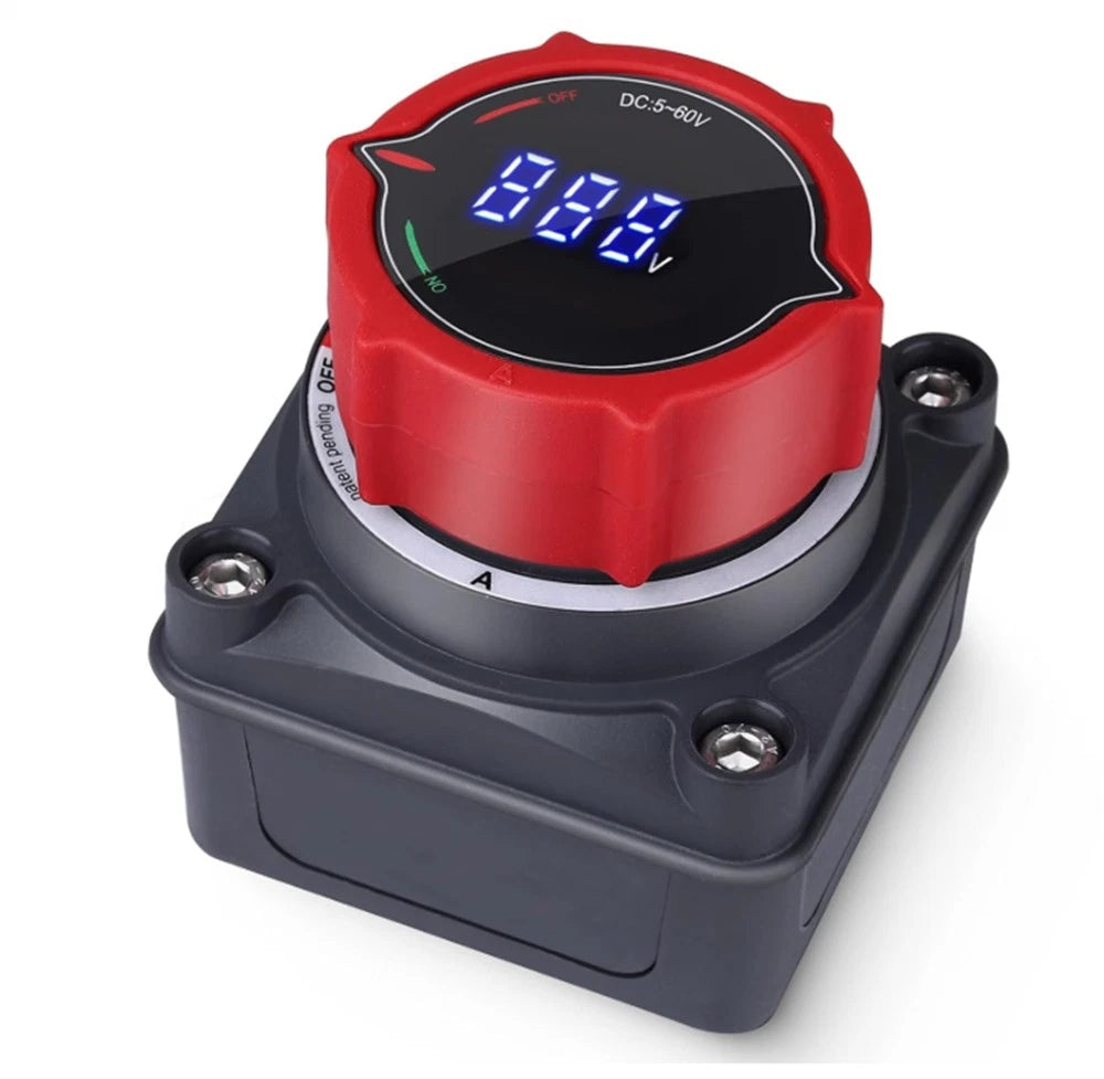Battery Disconnect Switch with Voltmeter DC 5V-60V for Marine, Car, RV