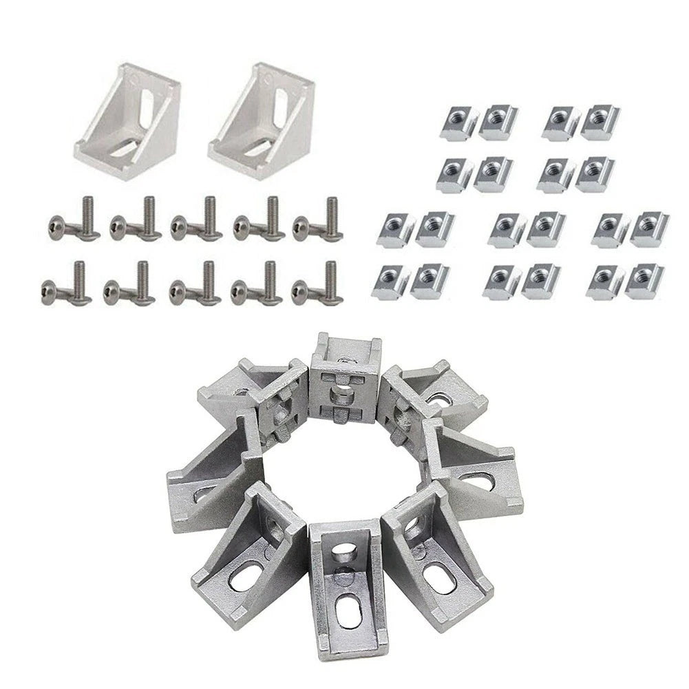 50Pcs Aluminum Corner Bracket M5 X 10mm Profile Connector