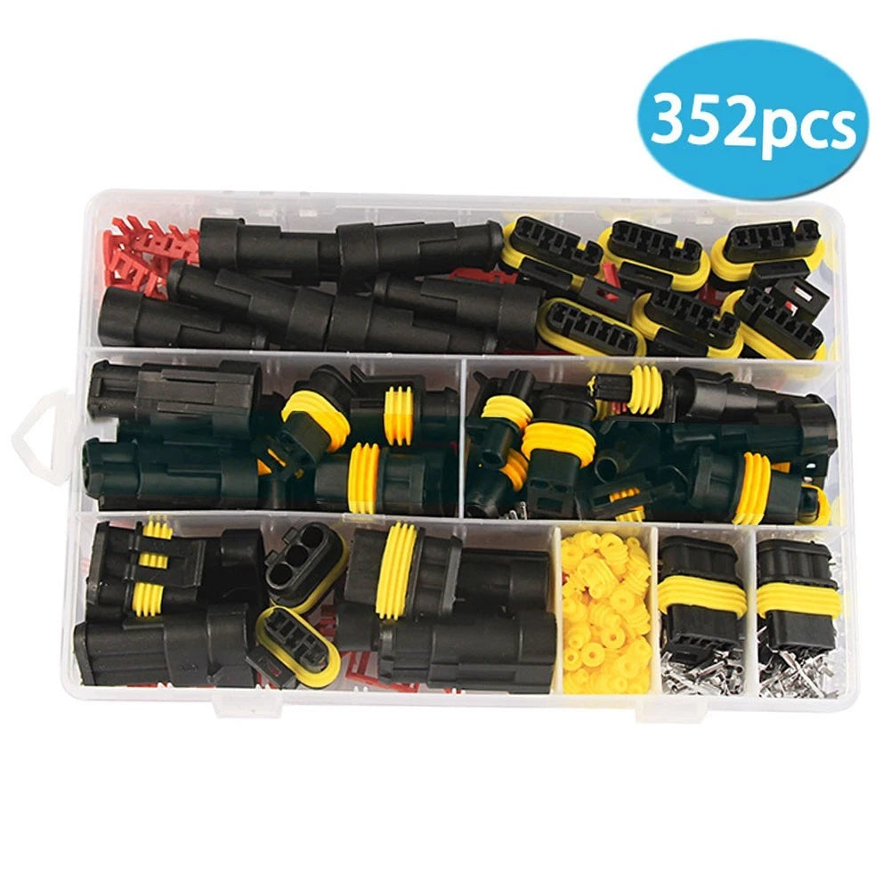 Auto Connector Kit HID Wiring Harness 24-grid Organizer Wire Splicing Set