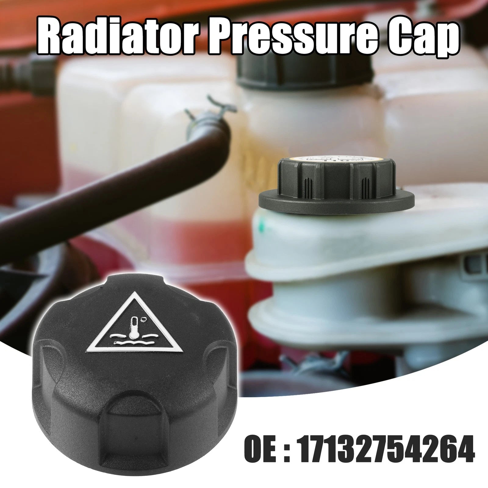 Coolant Reservoir Overflow Tank Cap Replacement for BMW i3 2014–2020 Black