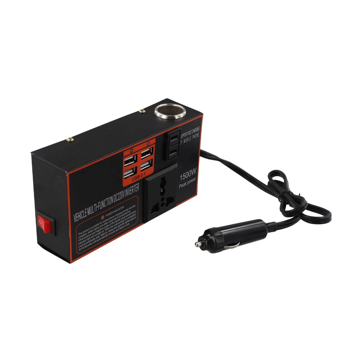 Power Inverter Adapter for Dash Cams 12V/24V to DC 110V/220V