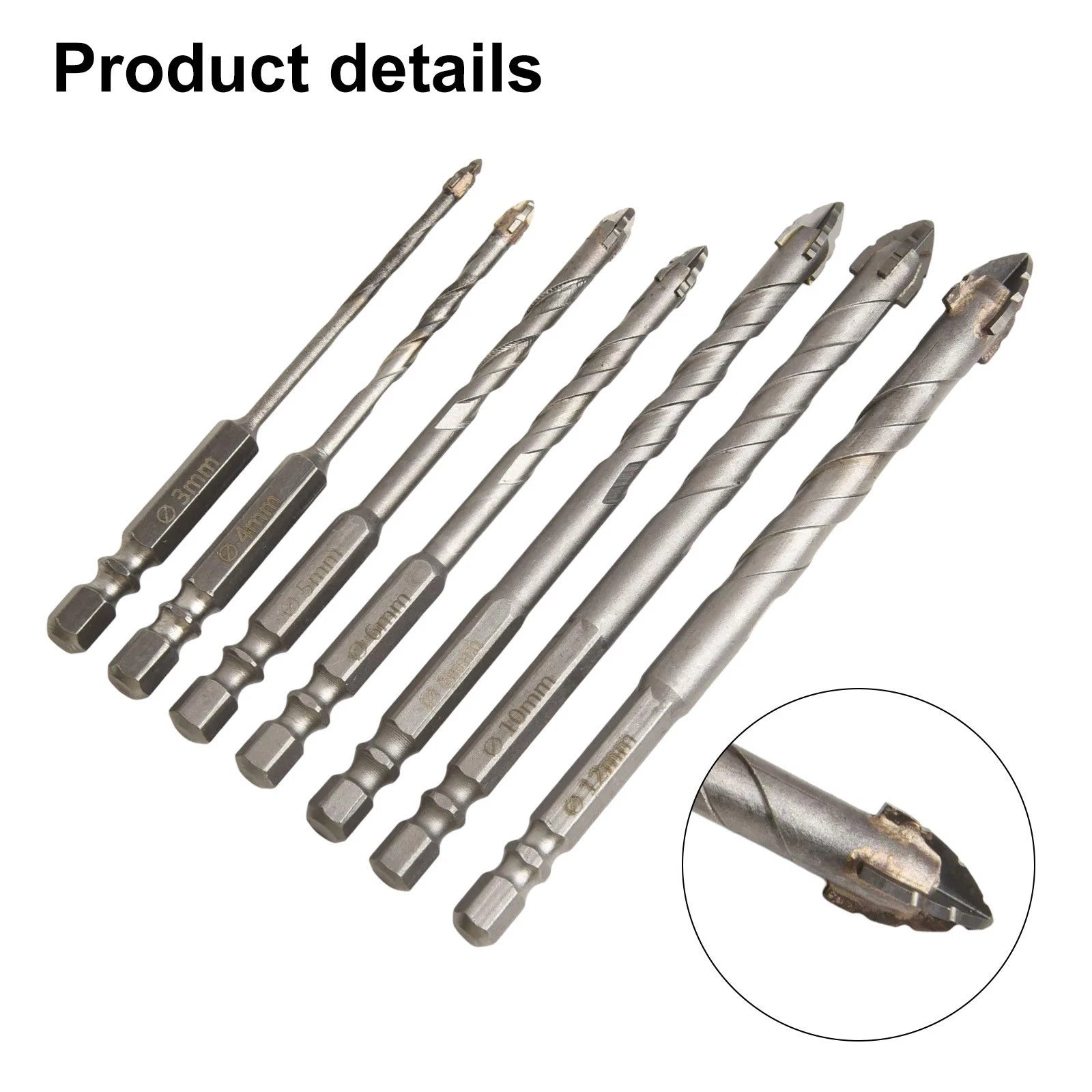 7 Piece Eccentric Drill Bit Set for Glass & Hard Surfaces