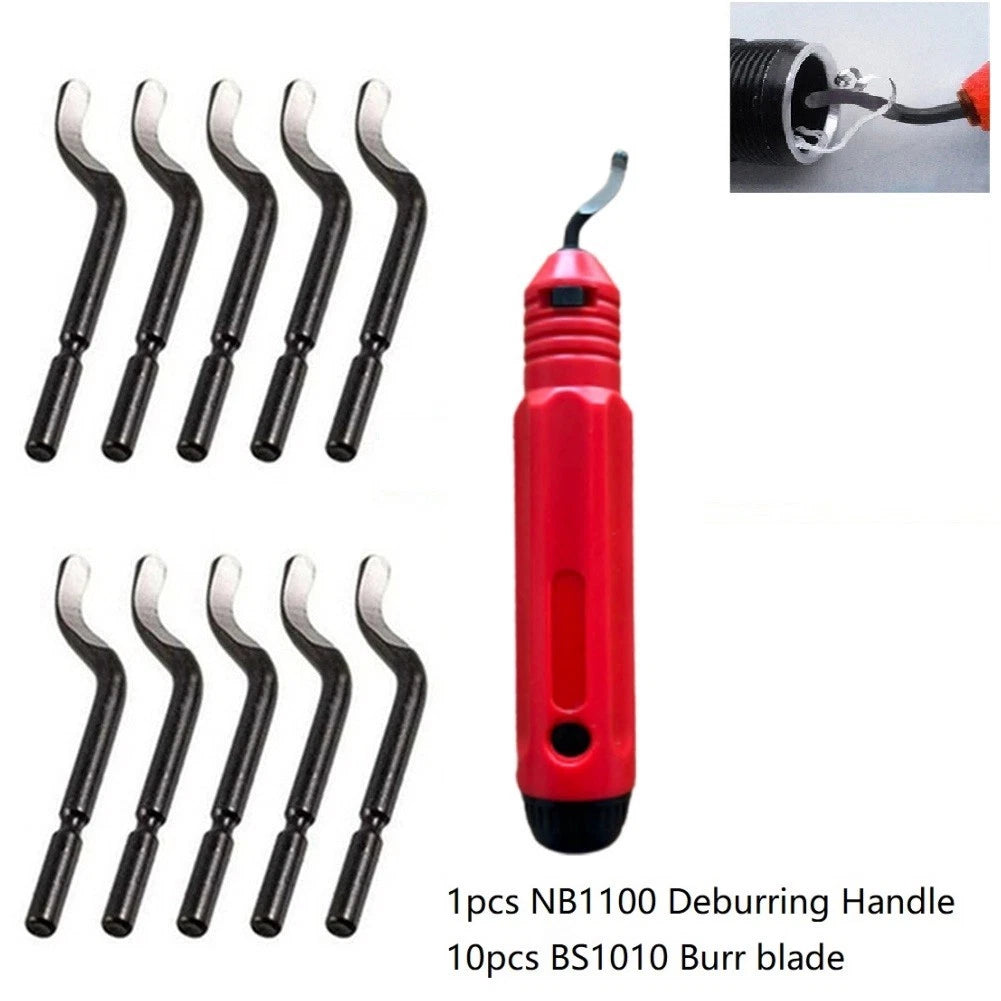 11 Pcs Burr Handle Deburring Blades for Metalworking