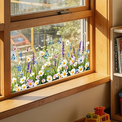 Wall Sticker for Easy Peel Daisy and Butterfly (40x19cm)