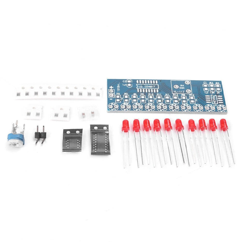 LED Flow Light Kit for NE555 + CD4017 (DIY)