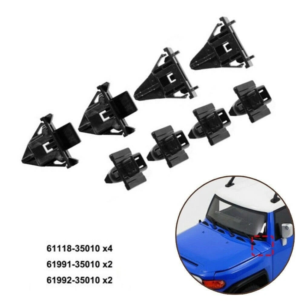 Set of 8 Body Fender Cowl Clips for Various Makes and Models