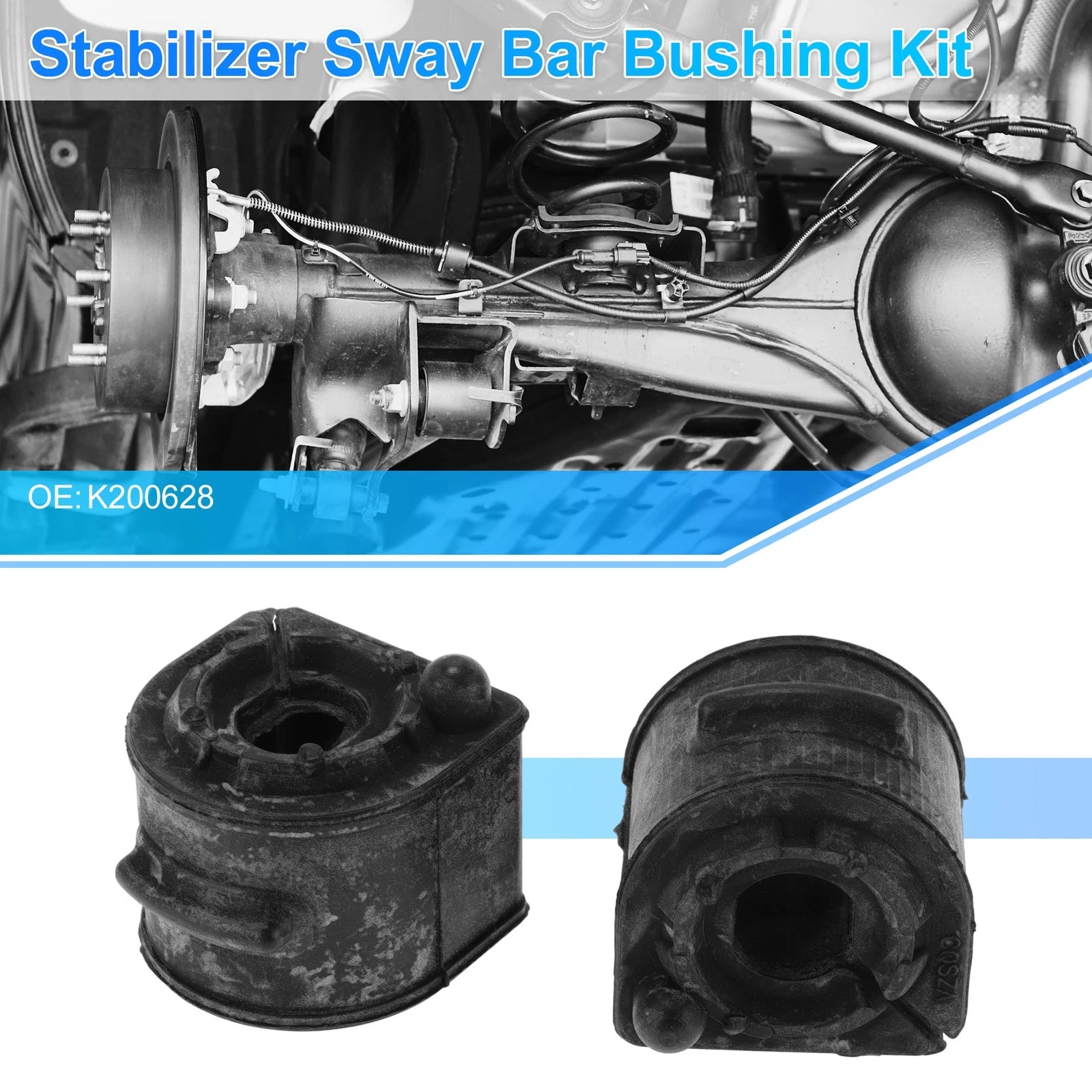 Stabilizer Sway Bar Bushing Kit No.K200628 for Mazda 3 (2004–2013) Black