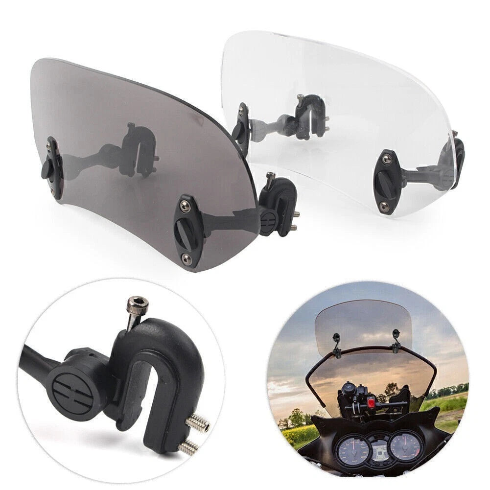 Adjustable Windshield Clip-On Extension Spoiler for Motorcycle