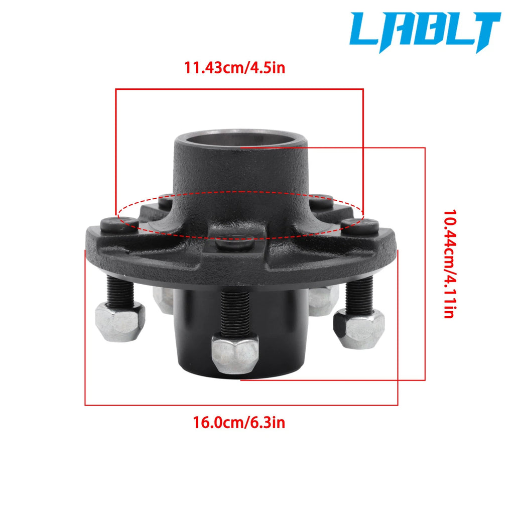 Trailer Hub Kit 5 on 4.5" Bolt for 2000 lbs 1" Spindle (L44643)