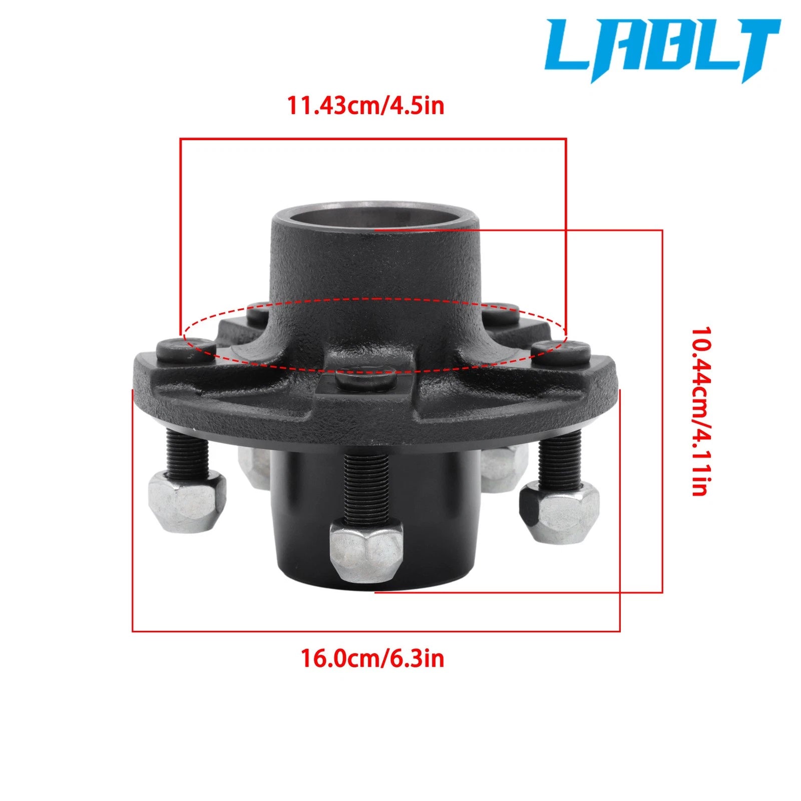 Trailer Hub Kit 5 on 4.5" Bolt for 2000 lbs 1" Spindle (L44643)