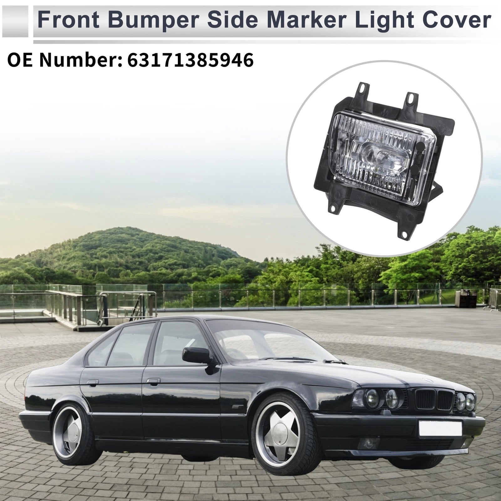 Right Front Bumper Side Marker Light Cover Replacement for BMW E30 (1984–1994)