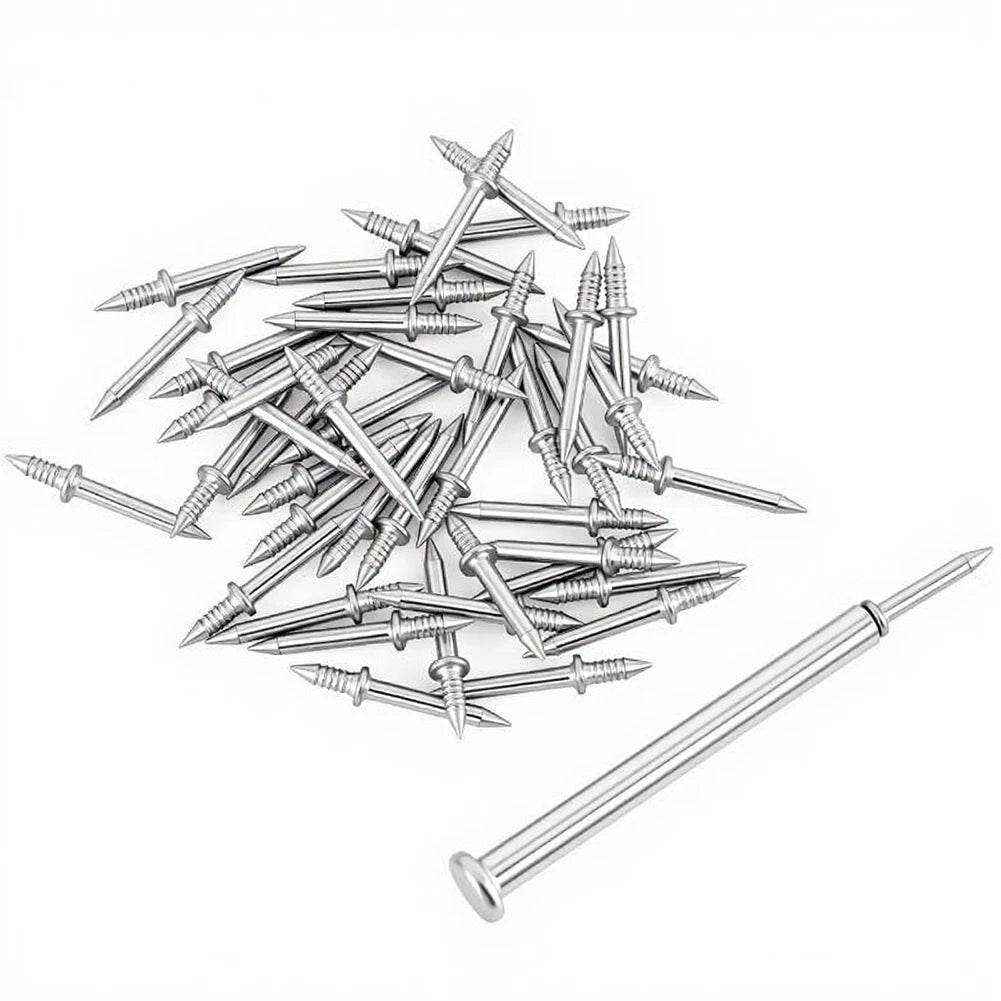 100pcs Galvanized Double Head Skirting Nails for Wood Trim (58mm)