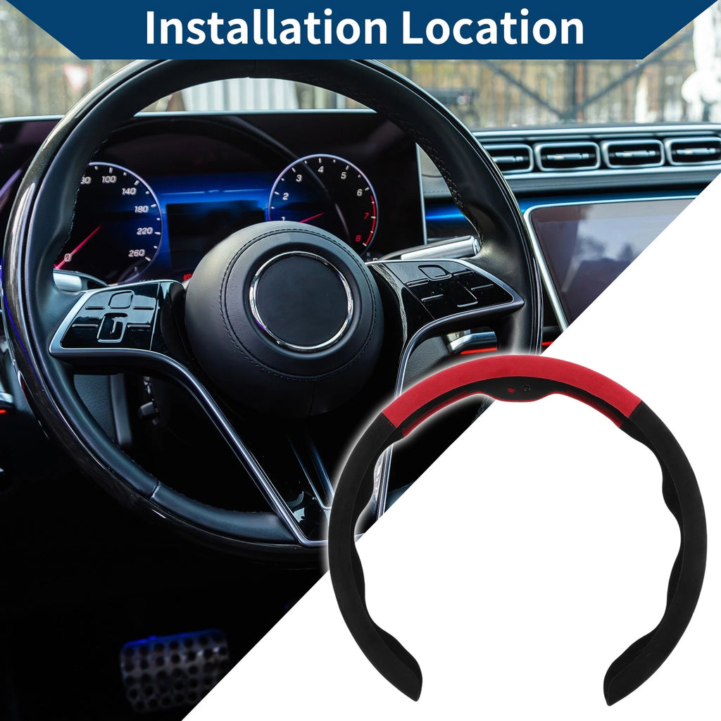 Steering Wheel Cover for - 14.96" Black Red