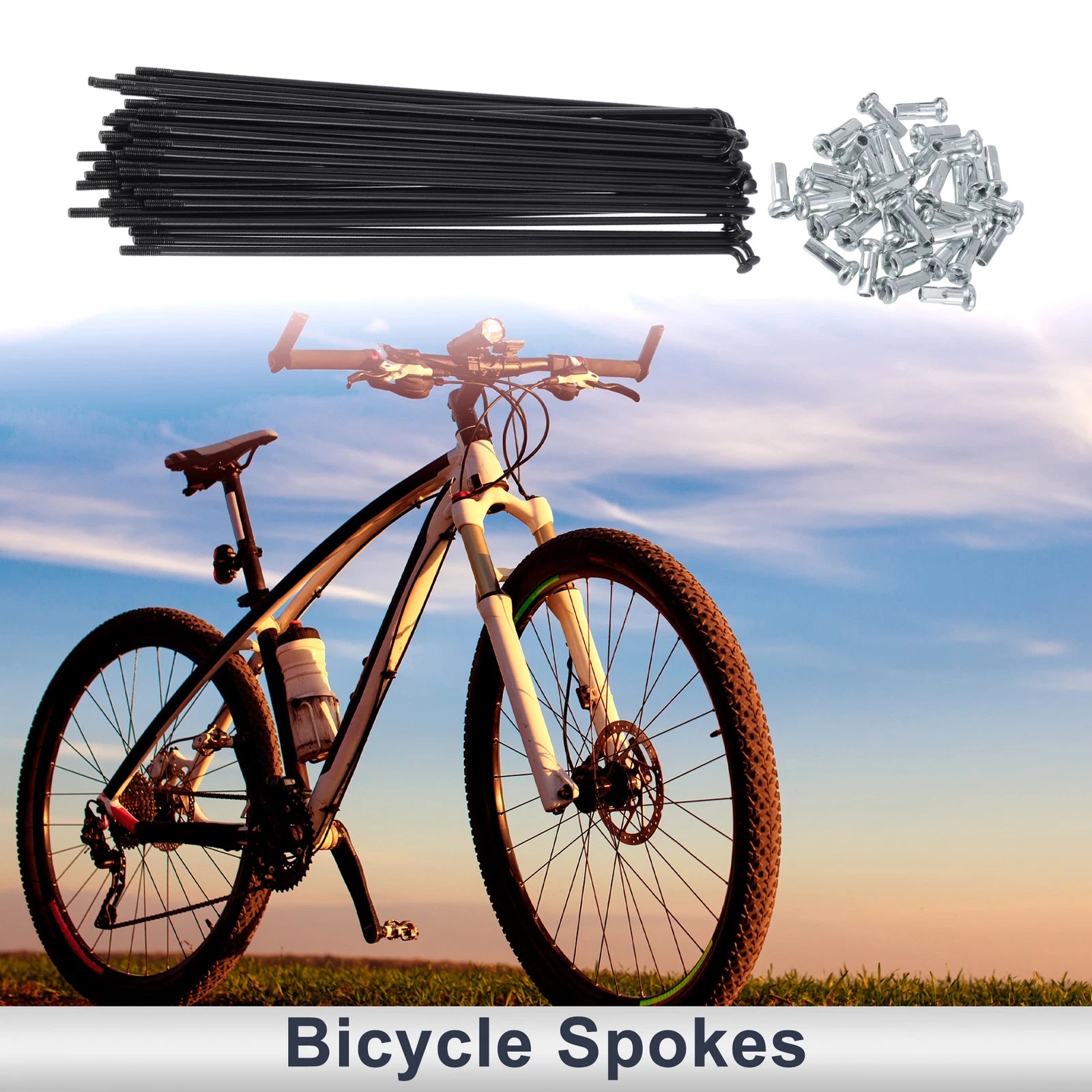 Bicycle Spokes Nipple Set 13G 45 Steel Black Universal (Universal)