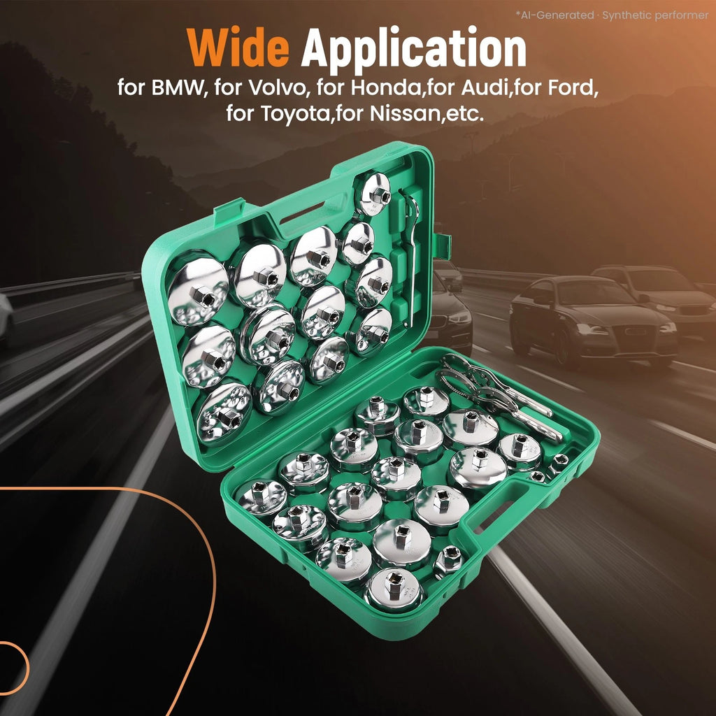 35x 1/2" Drive Cap Removal Tool for Auto Oil Filter Socket Wrench