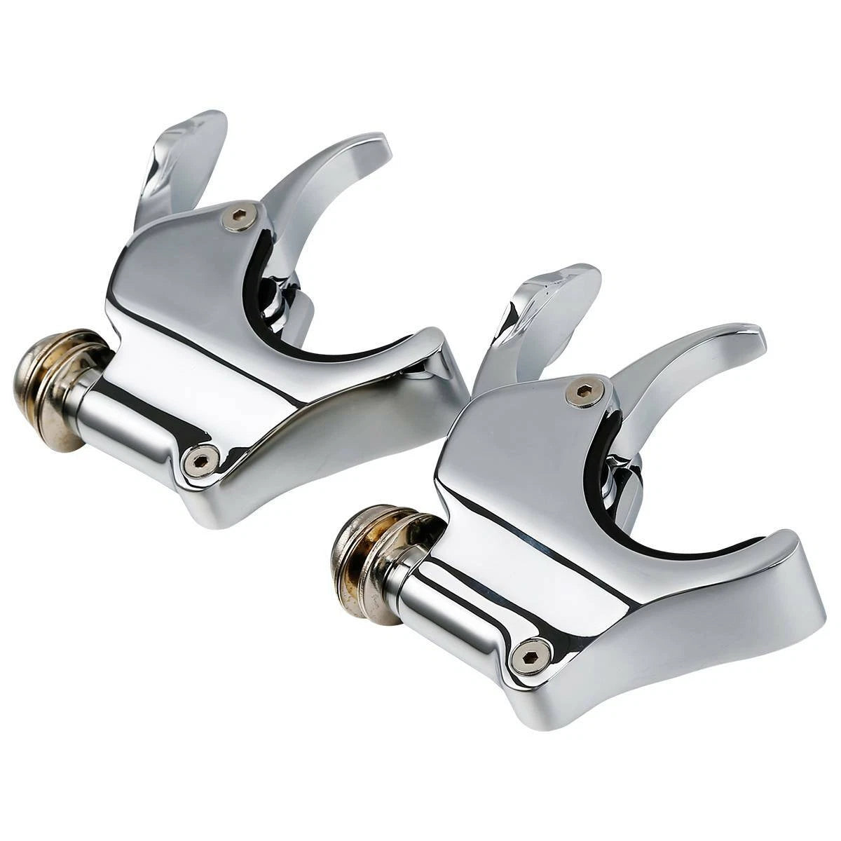 Quick Release Chrome Windshield Clamps for Harley Dyna Sportster (39mm 41mm 49mm)