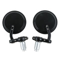 1 Pair 7/8" 22mm Black Handle Bar End Side Rearview Mirrors for Motorcycle