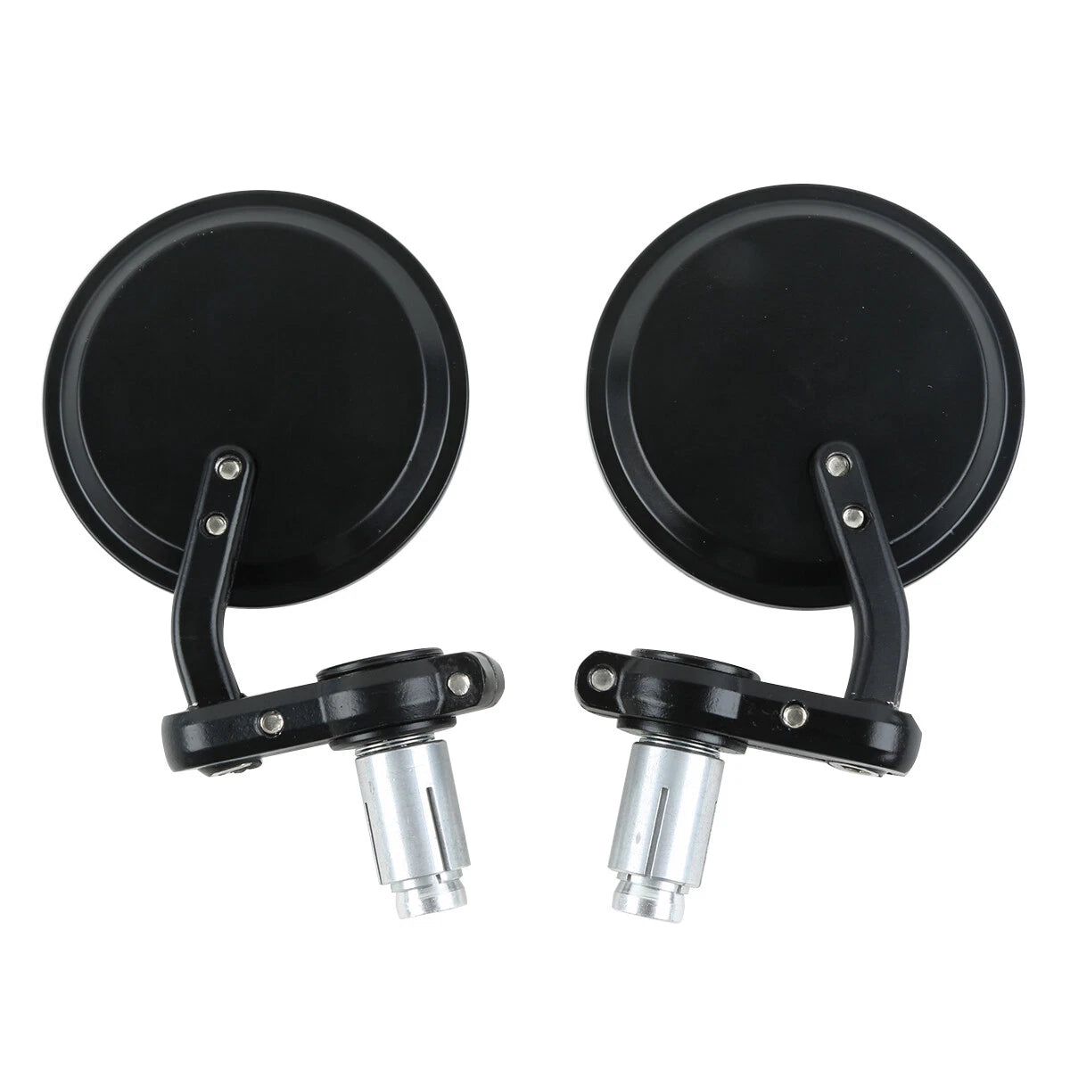 1 Pair 7/8" 22mm Black Handle Bar End Side Rearview Mirrors for Motorcycle