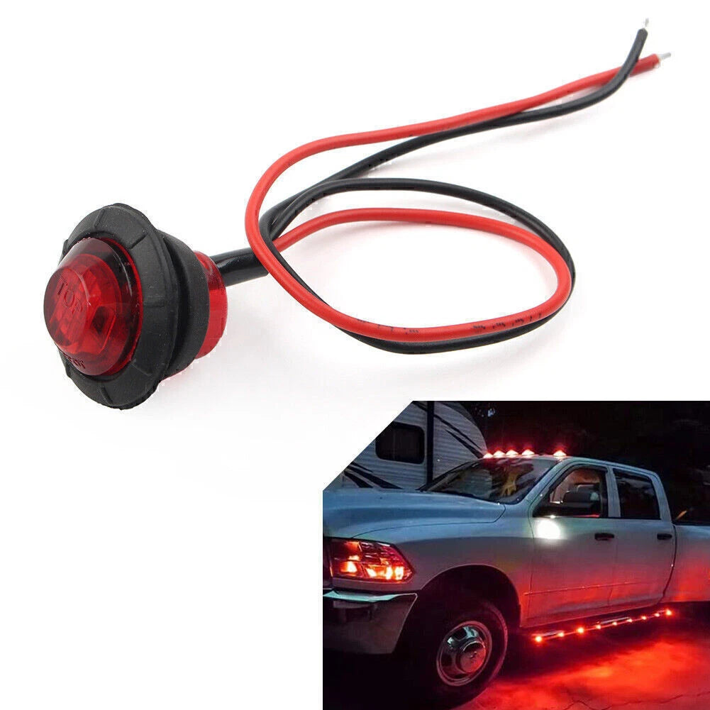 3/4'' Round LED Light Front Rear Side Clearance Marker Lamp For Car Truck SUV mo