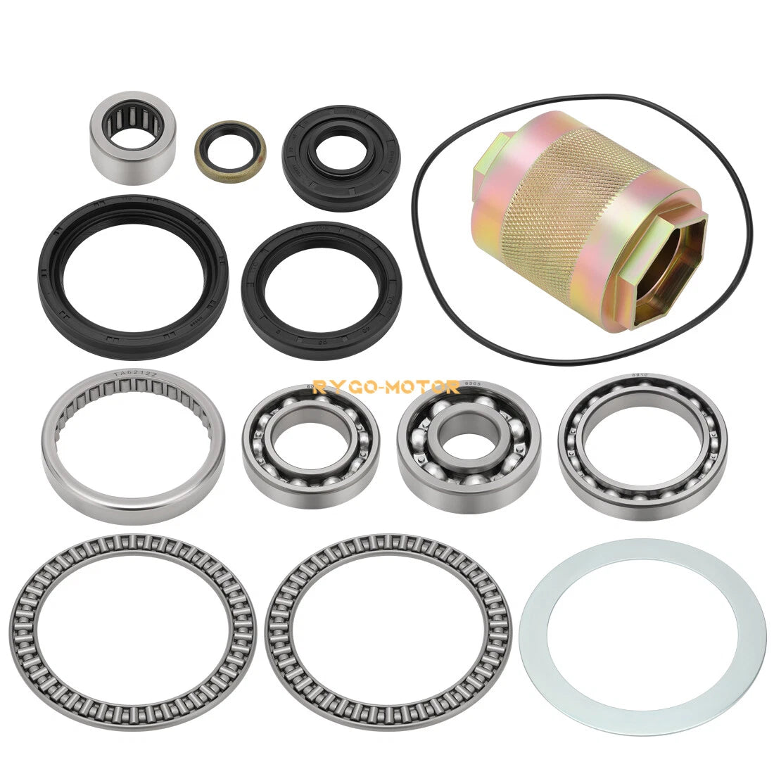 Front Differential Bearing Seal Kit with Nut Tool for Kawasaki Brute Force 650 750 (2005–2023)