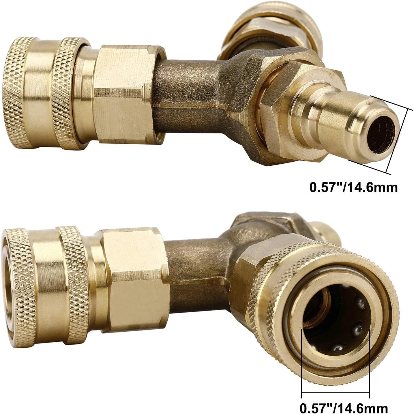 Pressure Washer Tee 3/8" Fitting Splitter Coupler Quick Connect