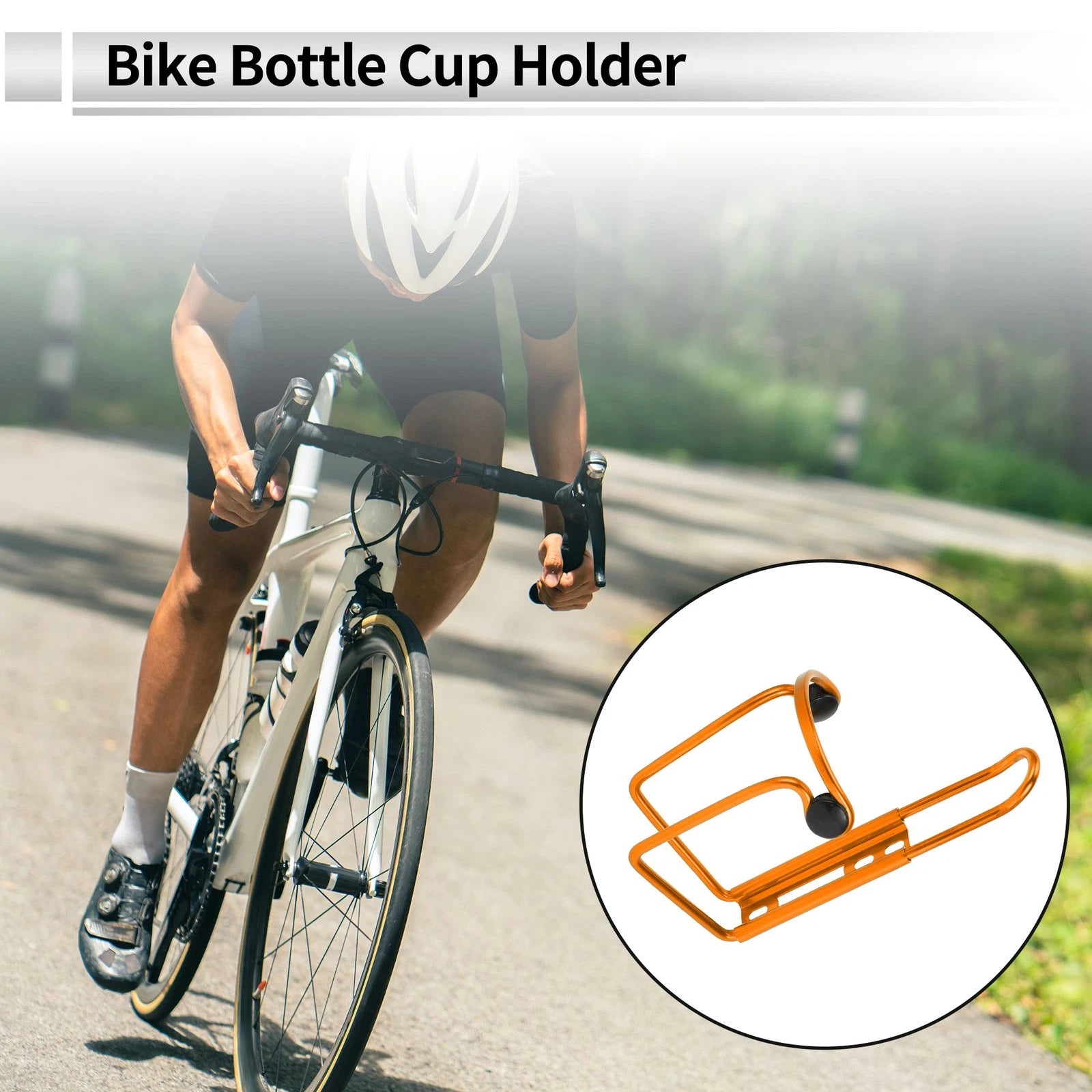 Motorcycle Bicycle Cup Holder Water Bottle Mount Universal Gold Tone Aluminum