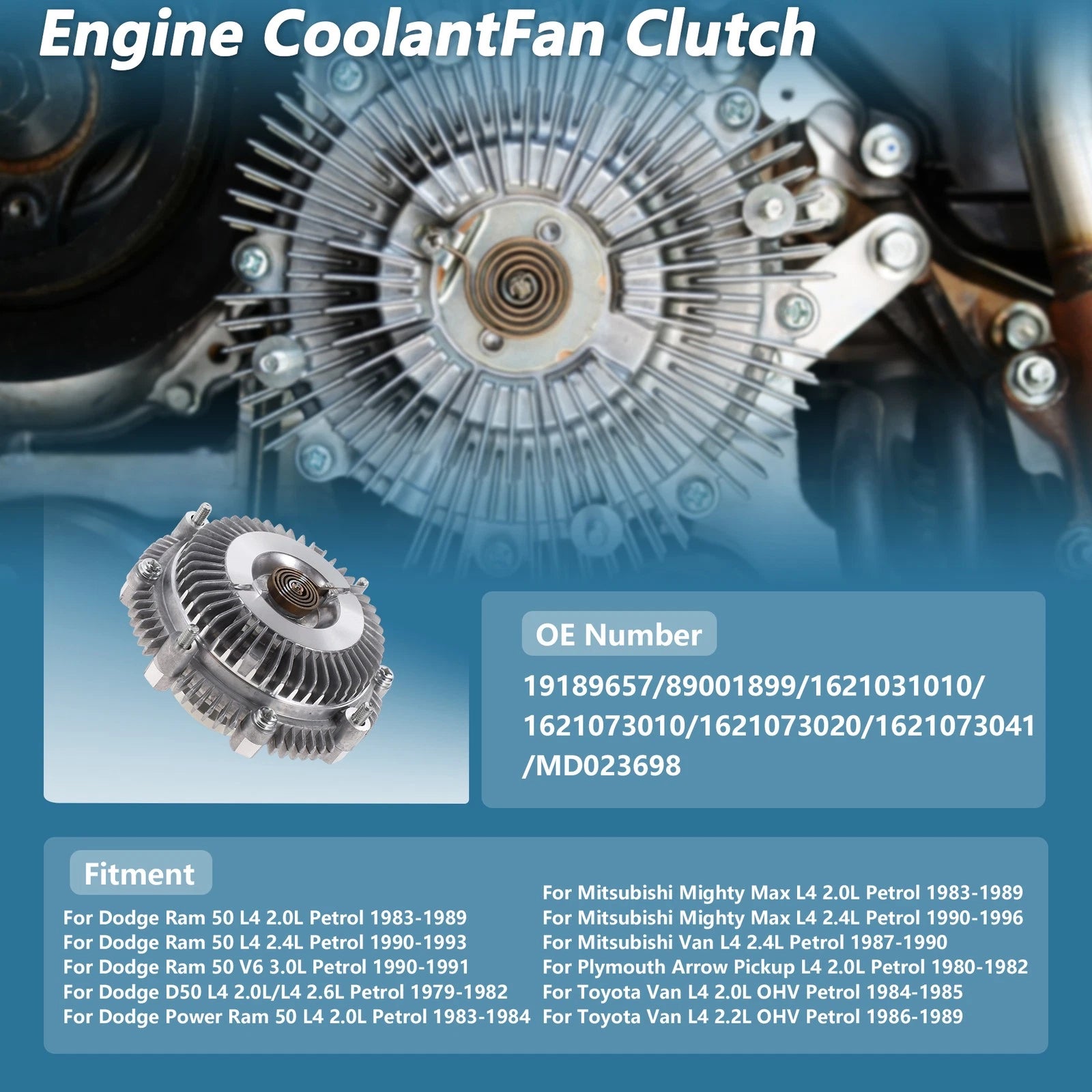 Engine Cooling Fan Clutch Replacement for Dodge Ram 50 2.0L (1983–1989)