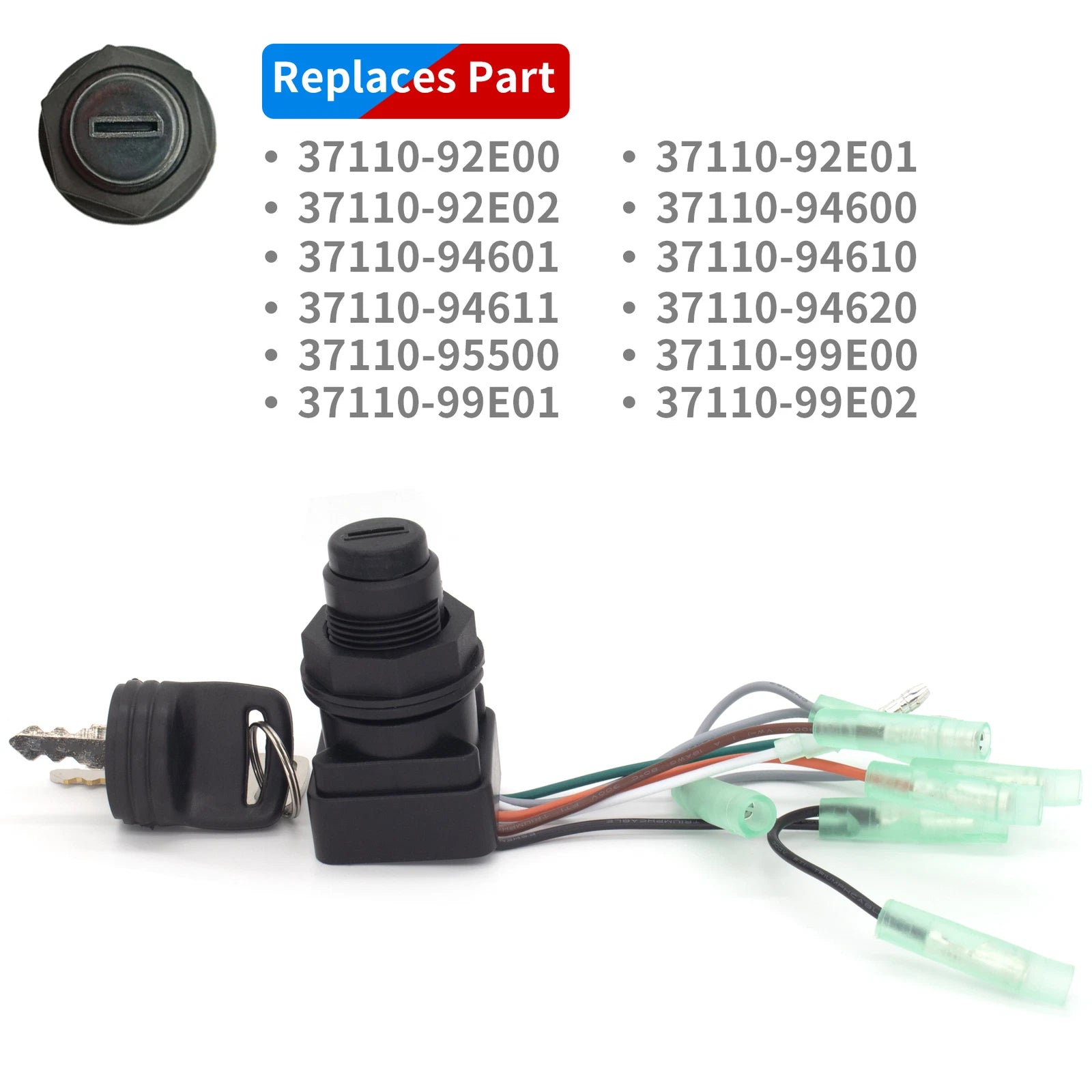 Boat Switch Ignition Key for Suzuki 2 & 4 Stroke 8-225 HP (37110 92E00)