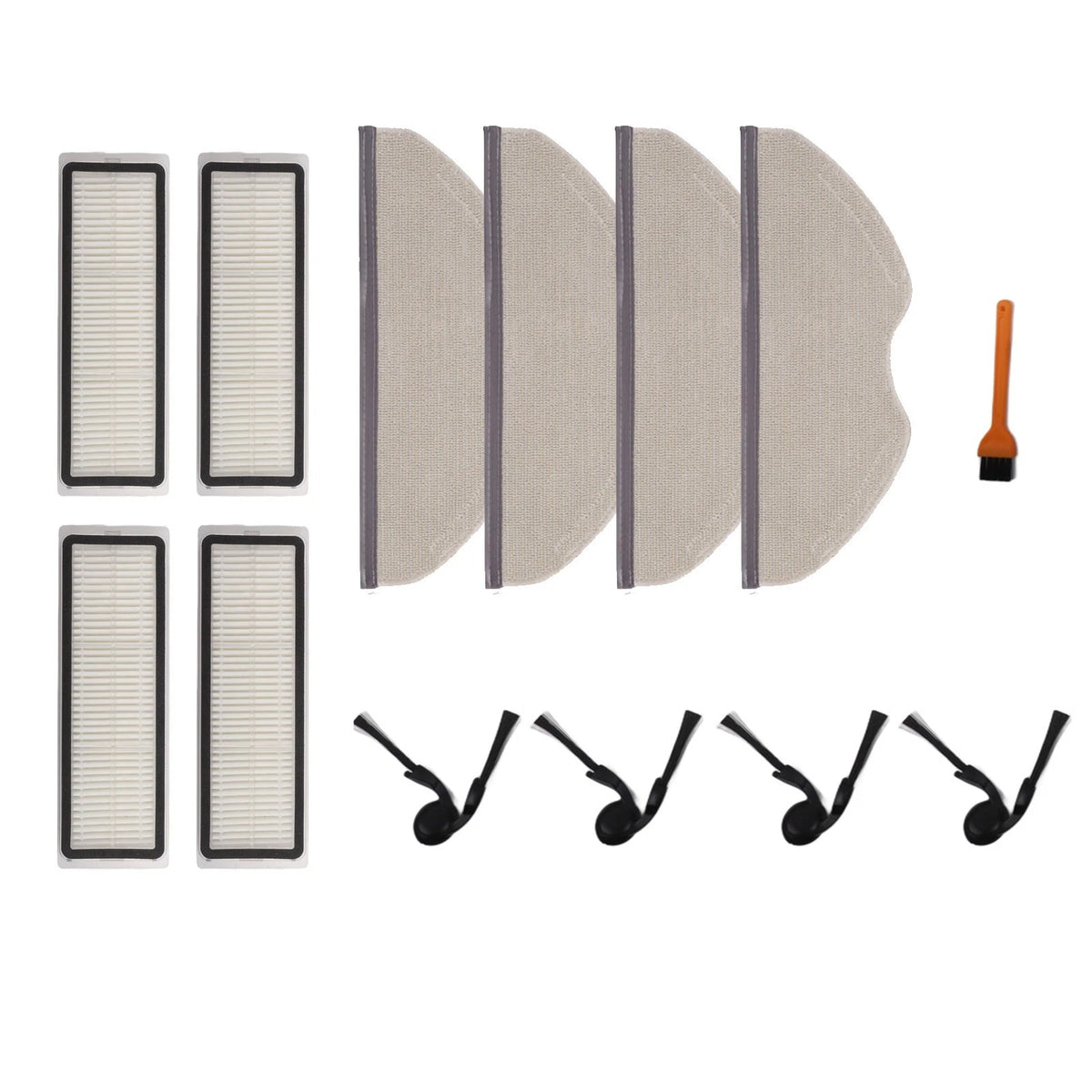 Replacement Side Brushes and Mop Cloth Kit for Xiaomi Robot Vacuum H40