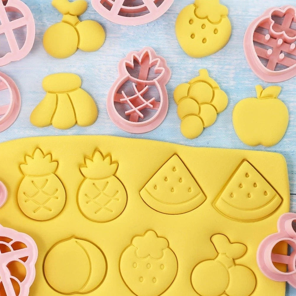 Set of 8 Cookie Cutters for Baking Projects - Fruit Theme Molds
