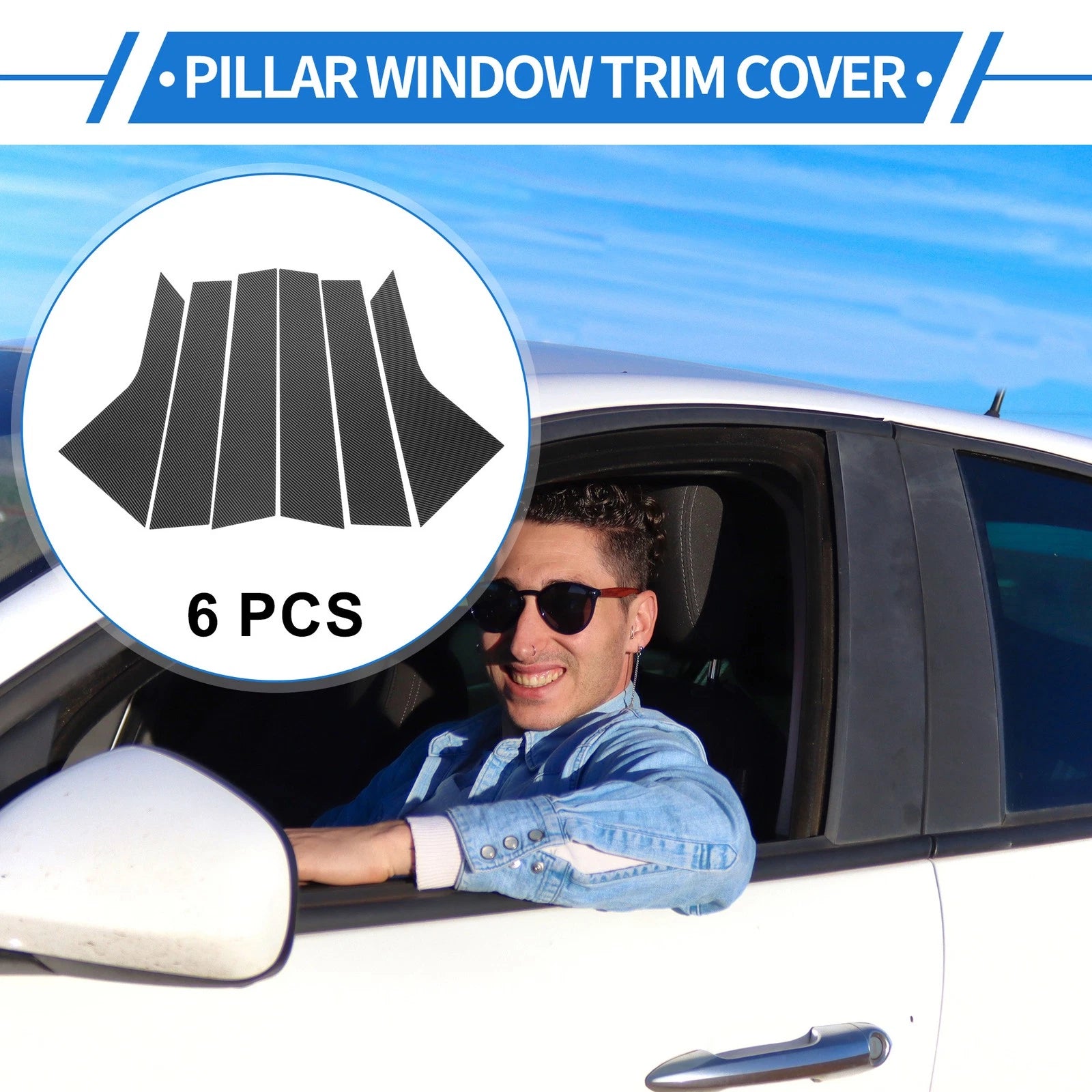 6pcs Door Pillar Window Trim Replacement for Hyundai Tucson (2021–2023)