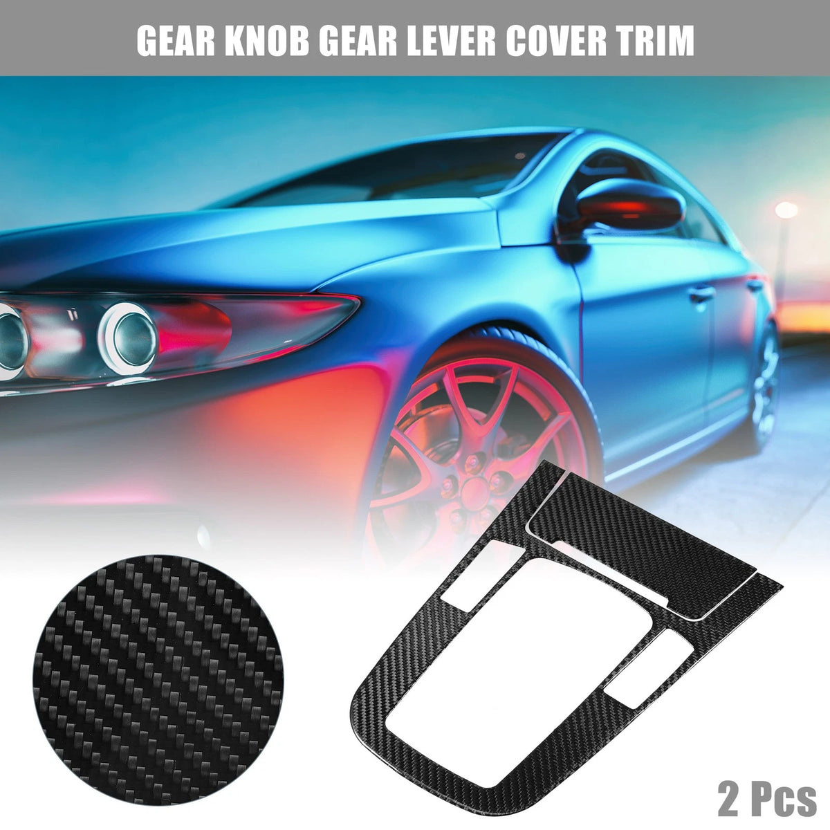 Gear Lever Cover Trim Fit for Audi A4 A5 2009–2016 Black (Set of 2)