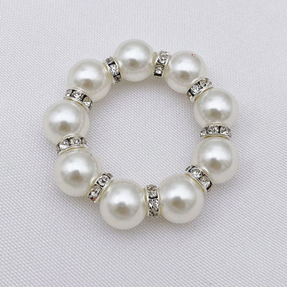 Elegant Silver Pearl Napkin Rings Pack of 30 for Table Decor
