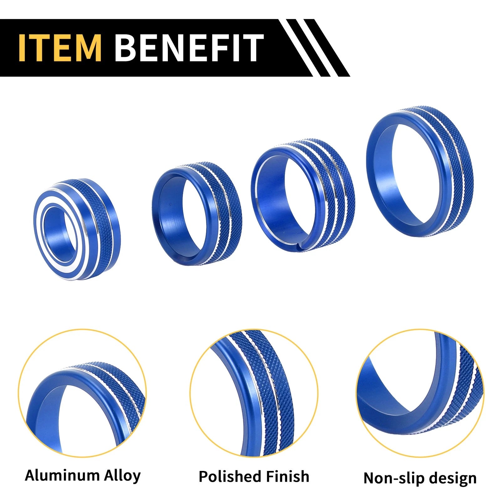 Light Switch Knob Cover Ring for GMC Sierra (2014–2018) - Blue