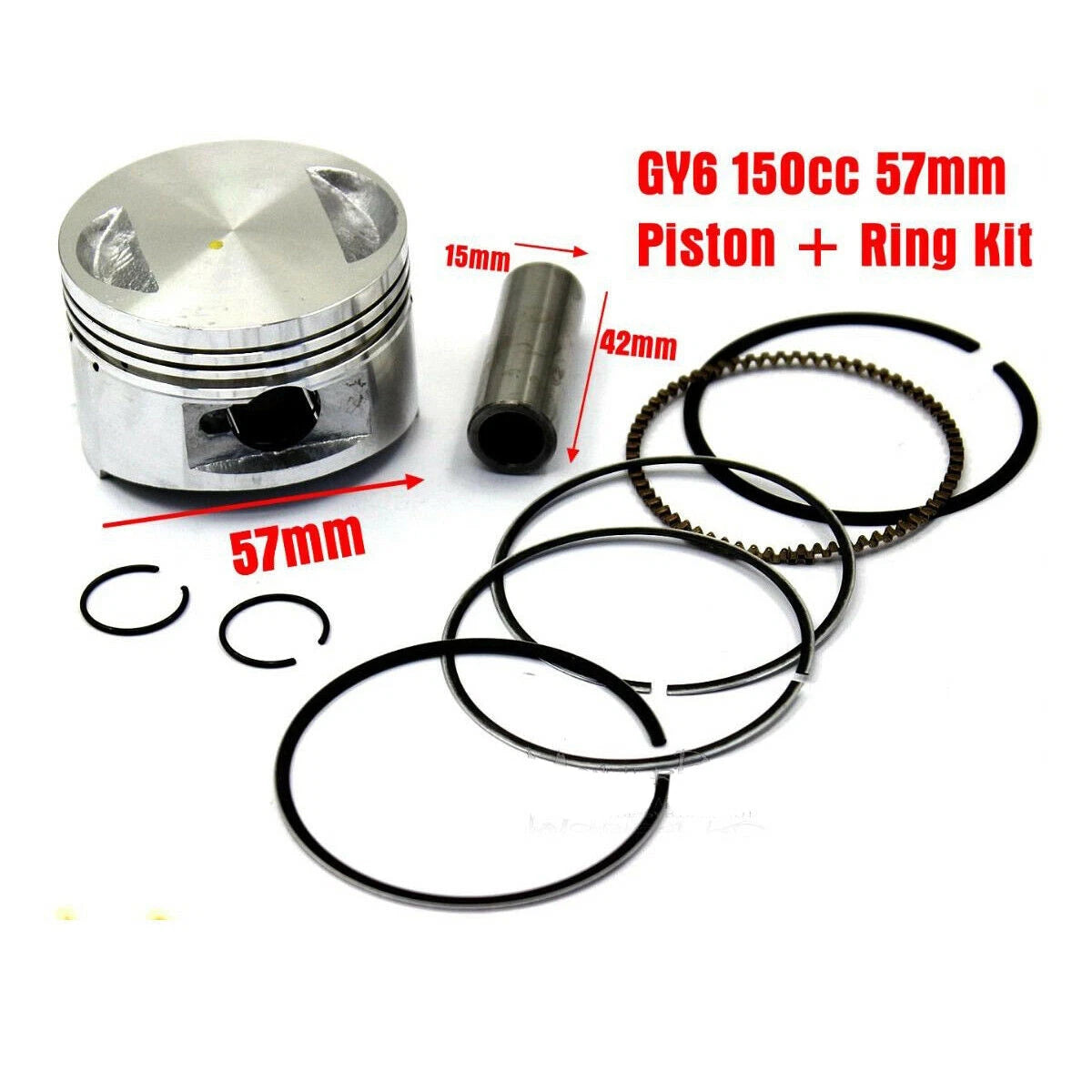 GY6 150cc Engine Cylinder with Piston Rings & Gasket for Scooter Moped ATV