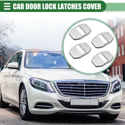 Door Latch Lock Cover Set for Mercedes-Benz AMG GLC Silver Tone (4pcs, 2016–2025)