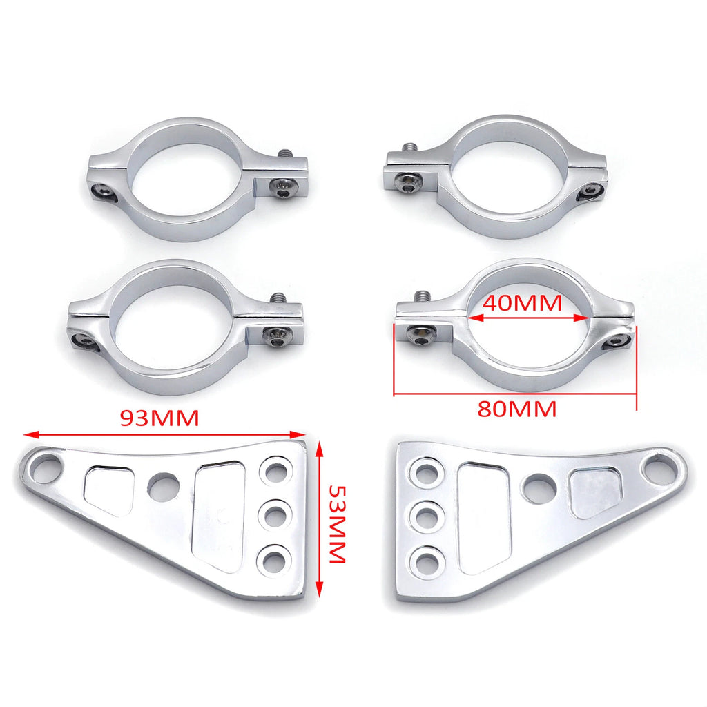 2X Billet Aluminum Headlight Fork Mounting Brackets for 41mm Forks