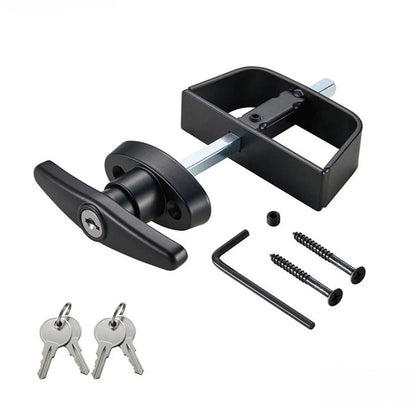 Zinc Alloy Adjustable T Handle Lock Set for Shed Barn For Storage Doors Black