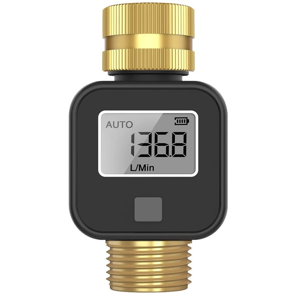 Water Flow Meter Brass 3/4 Inch BSP NH Thread for Garden Use