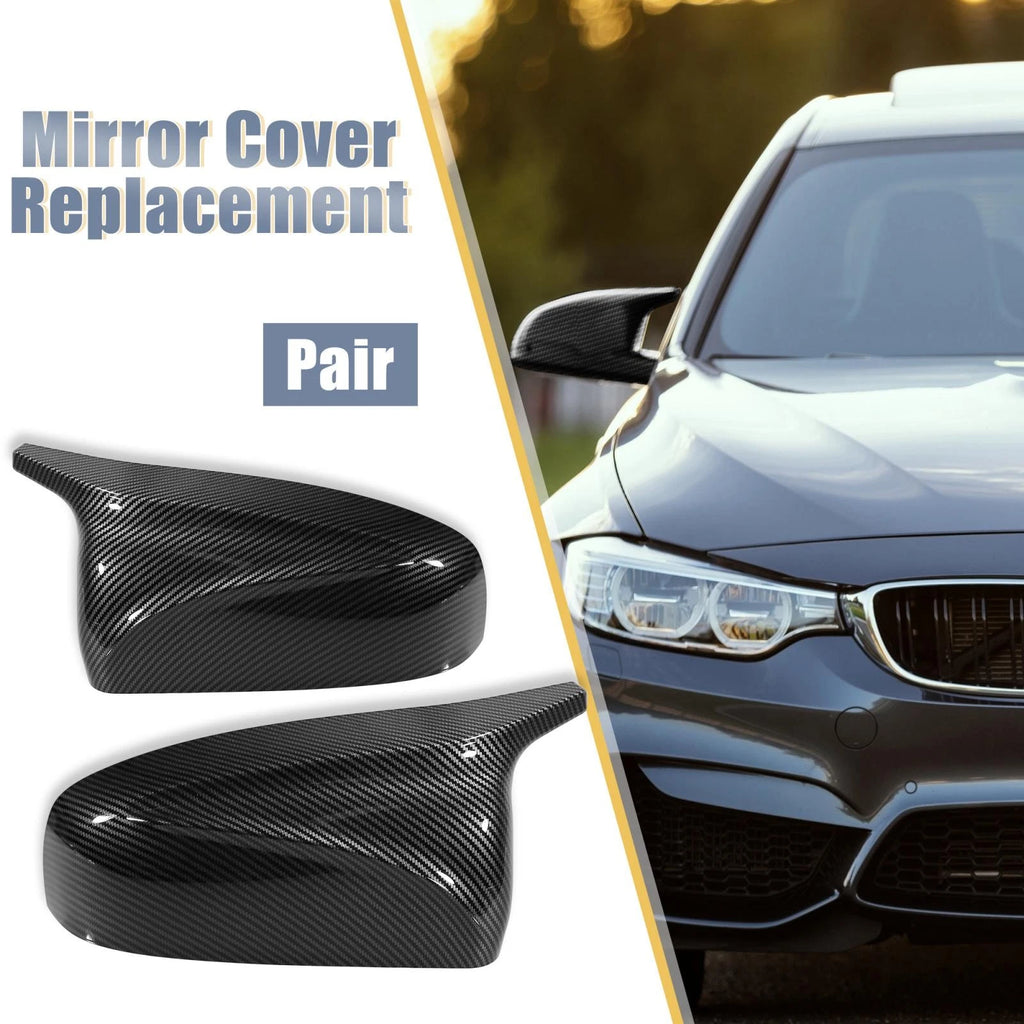 Rear View Mirror Covers Pair Carbon Fiber Pattern for BMW E70 E71 E72 (2006–2013)