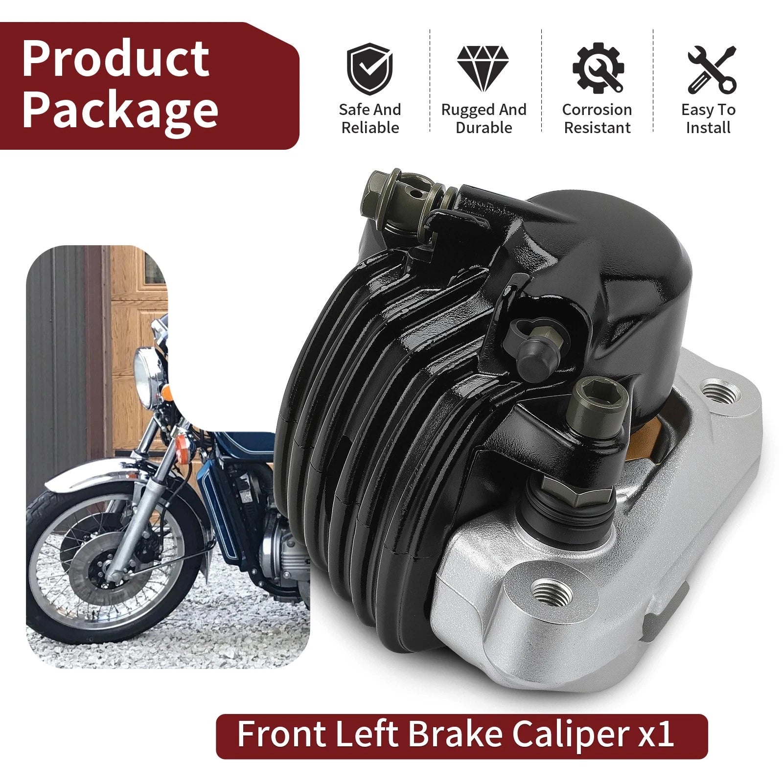 Front Left Brake Caliper for Honda Goldwing 1000 GL1000 (1975–1977) 45100-371-006